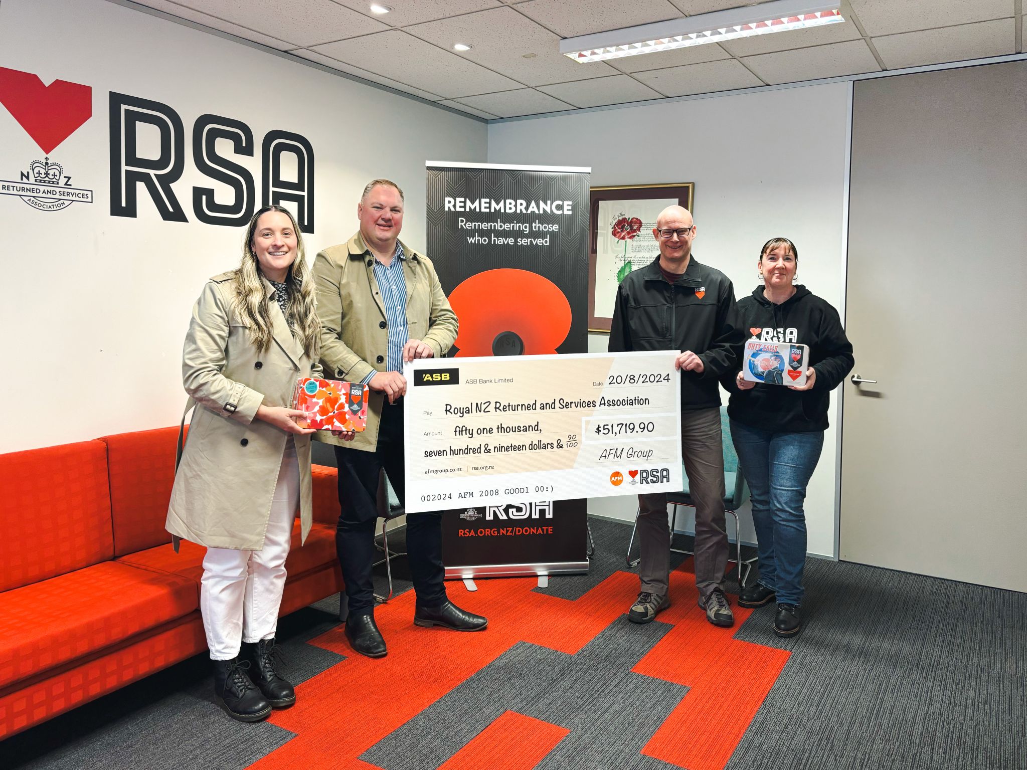 $50,000 Donation Featured on RSA.org.nz
